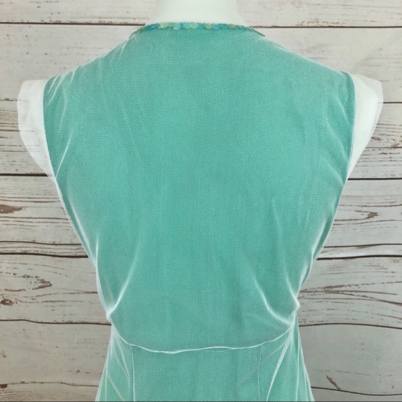 Rebecca Taylor Sea Green Sequin Mesh Dress PERFECT FOR TAYLOR SWIFT DEBUT ERA - Picture 6 of 8